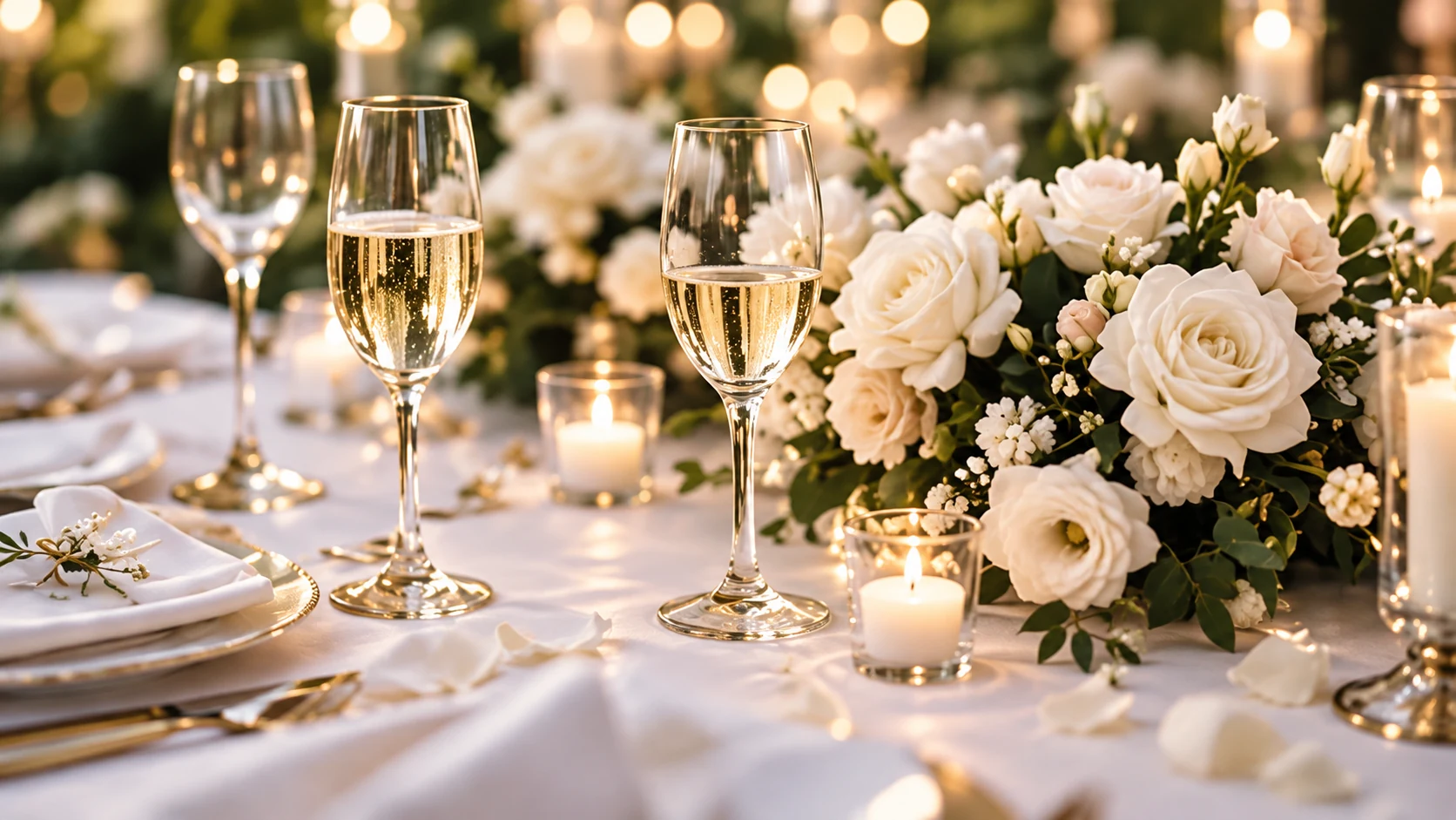 Champagnebar tijdens een bruiloft